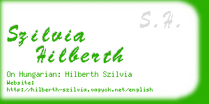 szilvia hilberth business card